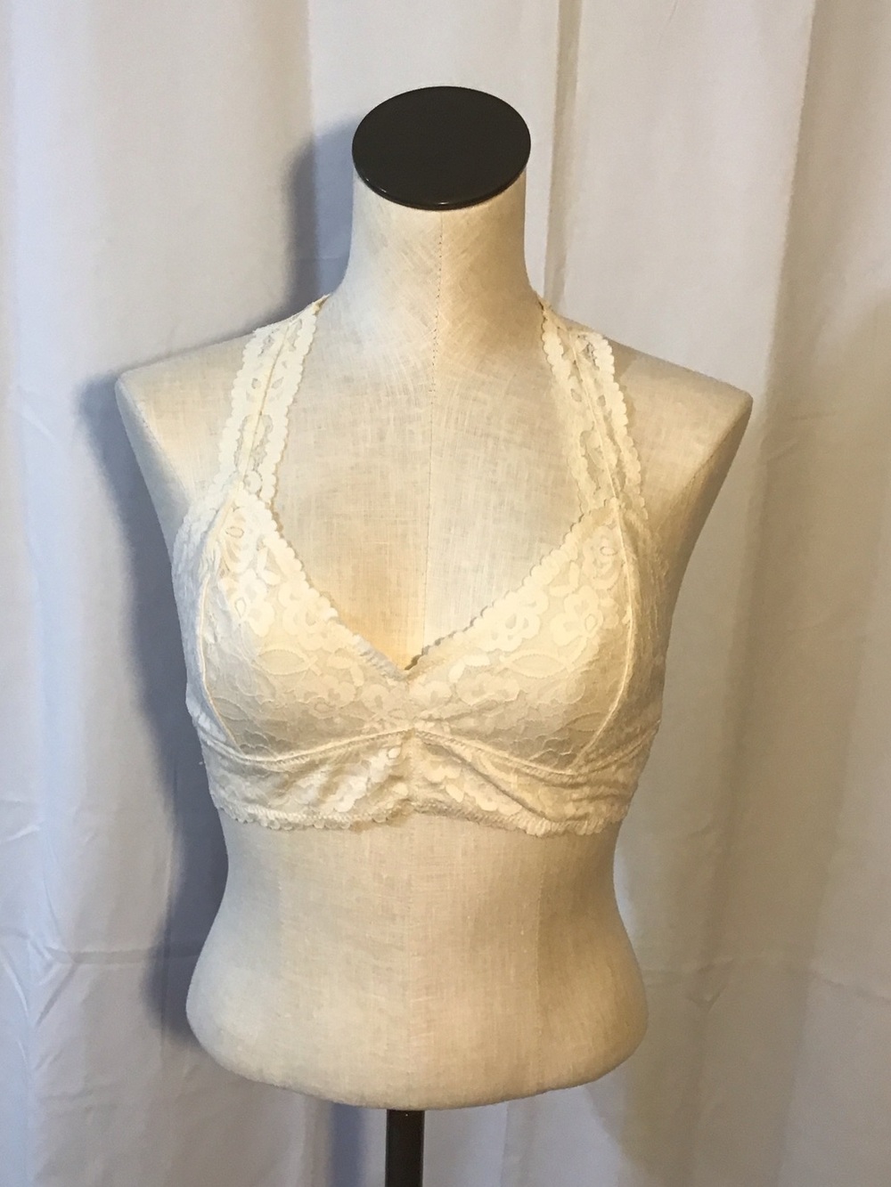 Free People Ivory Lace Halter Bralette